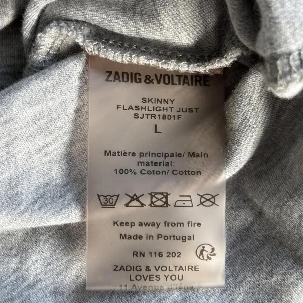 Just Zadig Grey Lightning Bolt Graphic T-Shirt‎ - Picture 8 of 9
